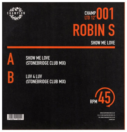 ROBIN S - SHOW ME LOVE/LUV 4 LUV (12" MAXI SINGLE) | VINILO