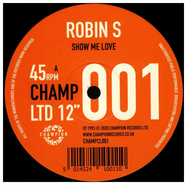 ROBIN S - SHOW ME LOVE/LUV 4 LUV (12" MAXI SINGLE) | VINILO