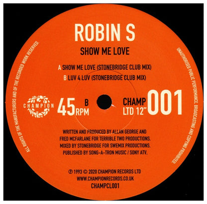 ROBIN S - SHOW ME LOVE/LUV 4 LUV (12" MAXI SINGLE) | VINILO