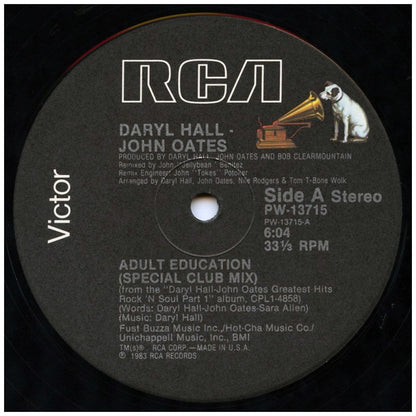DARYL HALL & JOHN OATES - ADULT EDUCATION/MANEATER | 12" MAXI SINGLE VINILO USADO