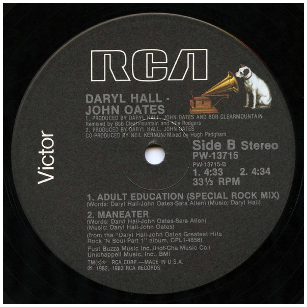 DARYL HALL & JOHN OATES - ADULT EDUCATION/MANEATER | 12" MAXI SINGLE VINILO USADO