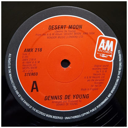 DENNIS DE YOUNG - DESERT MOON (VDE-NUEVO/SELLADO) | 12" MAXI SINGLE VINILO USADO