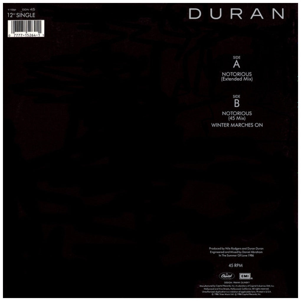 DURAN DURAN - NOTORIOUS | 12" MAXI SINGLE VINILO USADO