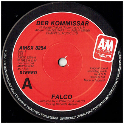 FALCO - DER KOMMISSAR | 12" MAXI SINGLE VINILO USADO