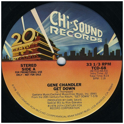 GENE CHANDLER - GET DOWN (PROMO COPY) | 12" MAXI SINGLE VINILO USADO