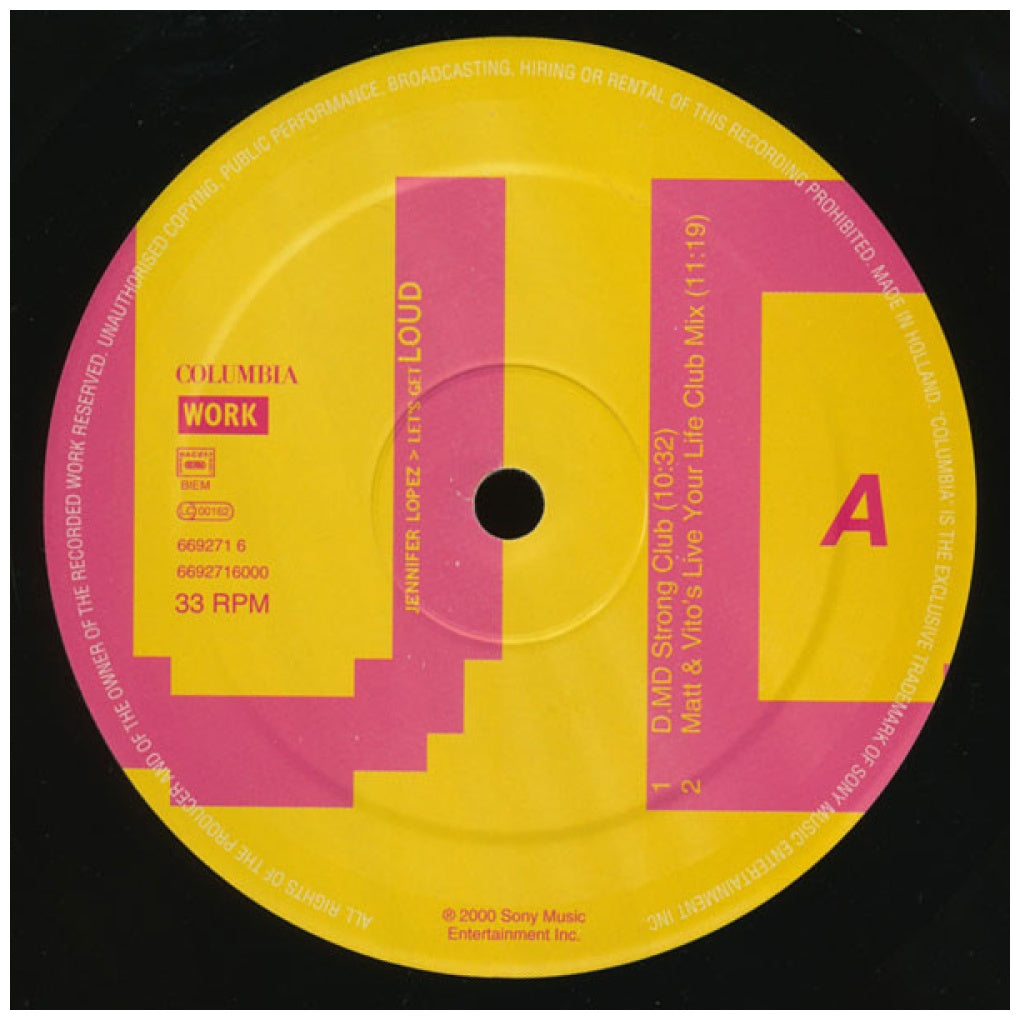 JENNIFER LOPEZ - LET'S GET LOUD | 12" MAXI SINGLE VINILO USADO