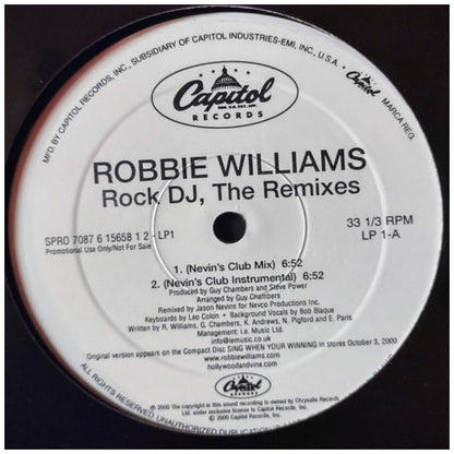ROBBIE WILLIAMS - ROCK DJ (THE REMIXES) (PROMO COPY) | 12" MAXI SINGLE VINILO USADO