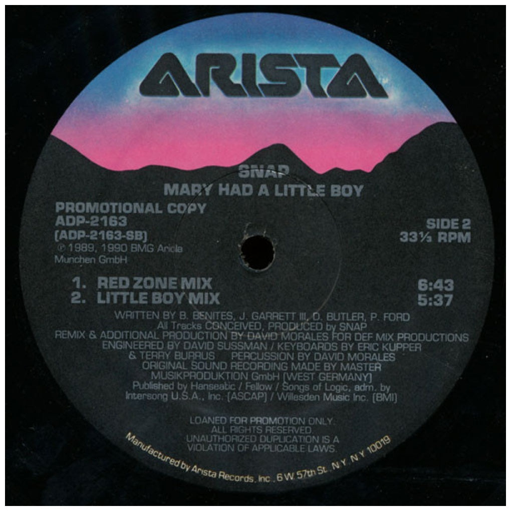 SNAP - MARY HAD A LITTLE BOY | 12" MAXI SINGLE VINILO USADO