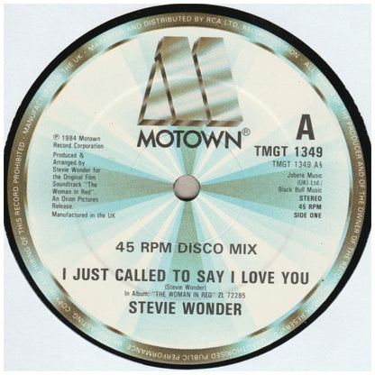 STEVIE WONDER - I JUST CALL TO SAY I LOVE YOU (VDE-NUEVO/SELLADO) | 12" MAXI SINGLE VINILO USADO