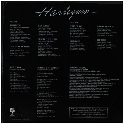 DAVE GRUSIN & LEE RITENOUR - HARLEQUIN (VDE-NUEVO/SELLADO) | VINILO USADO
