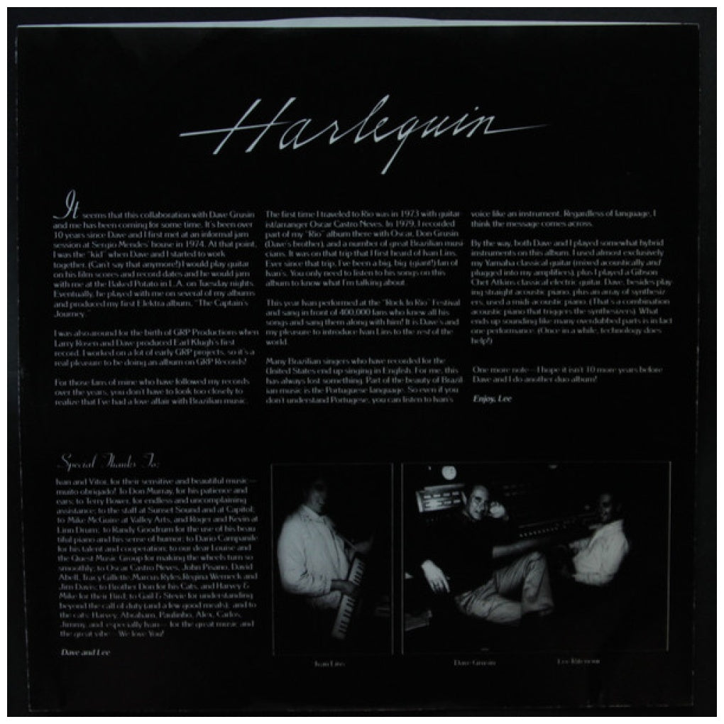 DAVE GRUSIN & LEE RITENOUR - HARLEQUIN (VDE-NUEVO/SELLADO) | VINILO USADO