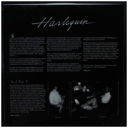 DAVE GRUSIN & LEE RITENOUR - HARLEQUIN (VDE-NUEVO/SELLADO) | VINILO USADO