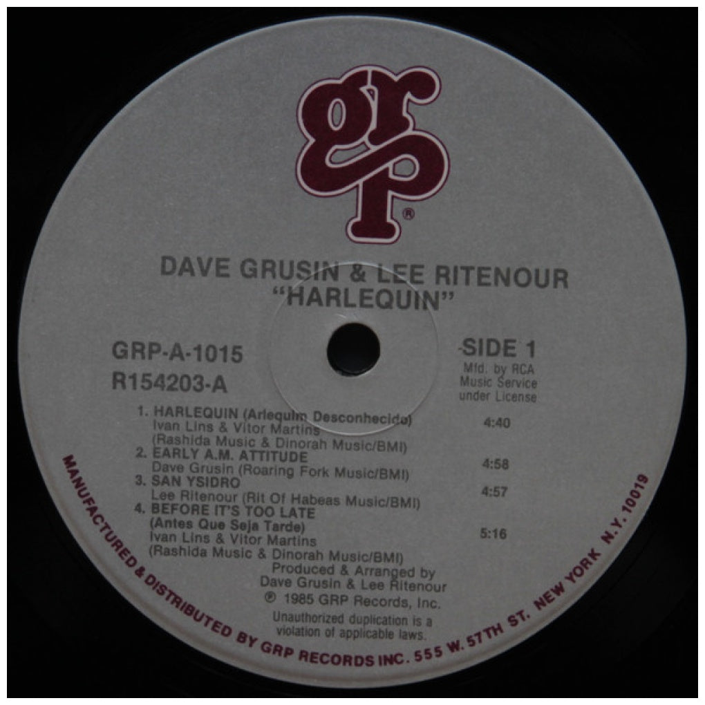 DAVE GRUSIN & LEE RITENOUR - HARLEQUIN (VDE-NUEVO/SELLADO) | VINILO USADO
