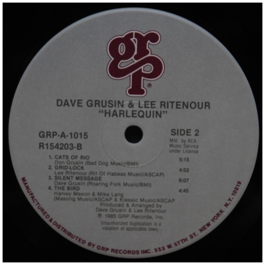 DAVE GRUSIN & LEE RITENOUR - HARLEQUIN (VDE-NUEVO/SELLADO) | VINILO USADO