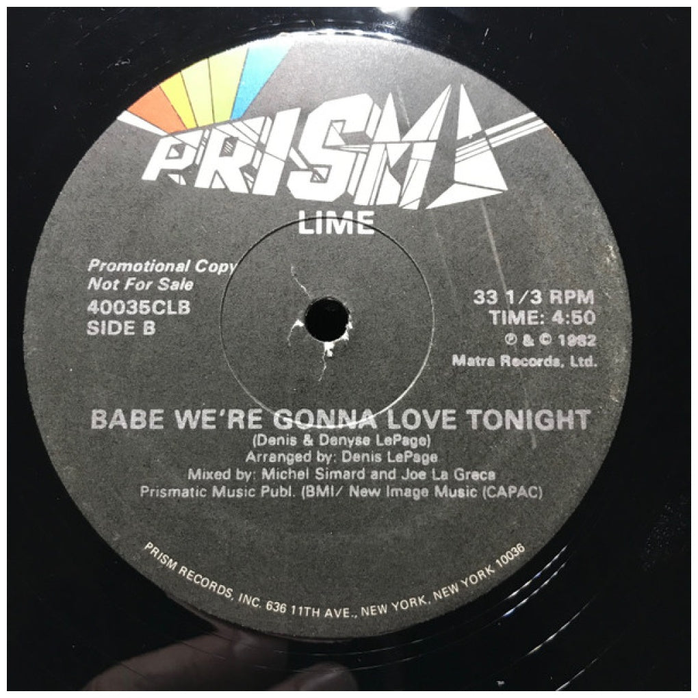 LIME - BABE, WE'RE GONNA LOVE TONIGHT | 12" MAXI SINGLE VINILO USADO