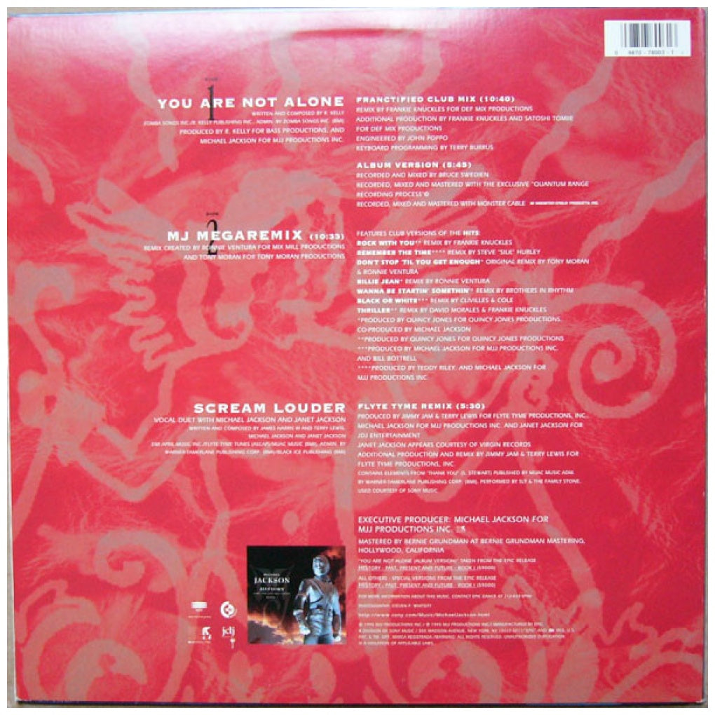 MICHAEL JACKSON - YOU ARE NOT ALONE (REMIXES + MJ MEGAMIX) | 12" MAXI SINGLE VINILO USADO