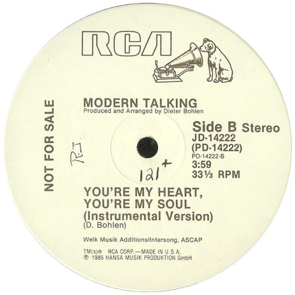 MODERN TALKING - YOU'RE MY HEART, YOU'RE MY SOUL (PROMO EDITION) | 12" MAXI SINGLE VINILO USADO