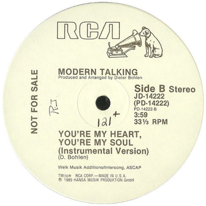 MODERN TALKING - YOU'RE MY HEART, YOU'RE MY SOUL (PROMO EDITION) | 12" MAXI SINGLE VINILO USADO