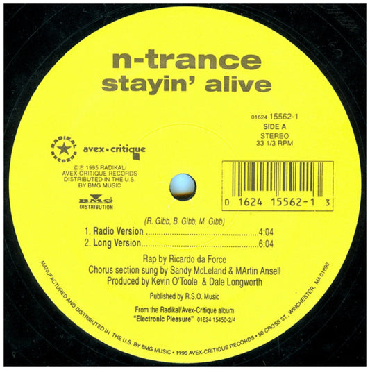 N-TRANCE - STAYIN' ALIVE | 12" MAXI SINGLE VINILO USADO