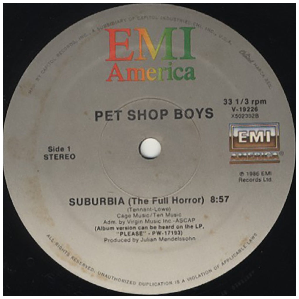 PET SHOP BOYS - SUBURBIA | 12" MAXI SINGLE VINILO USADO