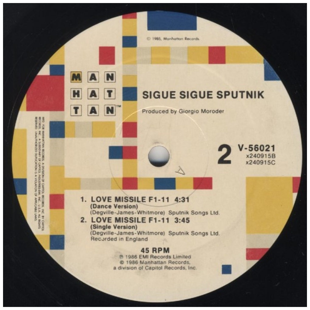 SIGUE SIGUE-SPUTNIK - LOVE MISSILE F1-11 | 12" MAXI SINGLE VINILO USADO