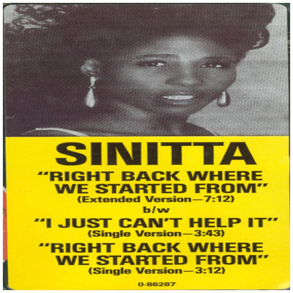 SINITA - RIGHT BACK WHERE WE STARTED FROM | 12" MAXI SINGLE VINILO USADO