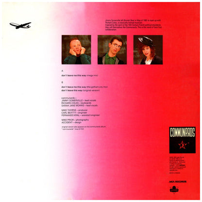 COMMUNARDS - DONT LEAVE ME THIS WAY | 12" MAXI SINGLE USADO