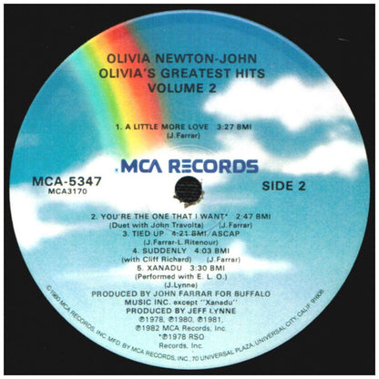 OLIVIA NEWTON JOHN - GREATEST HITS VOL. 2 | VINILO USADO