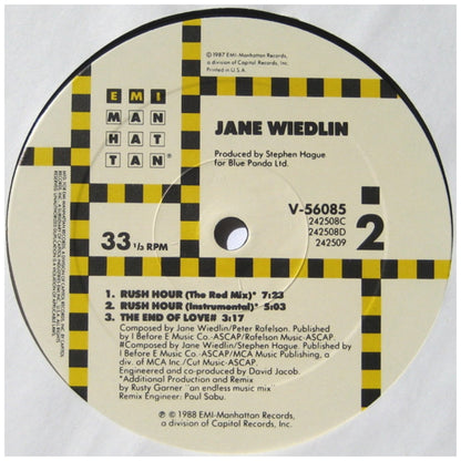 JANE WIEDLIN - RUSH HOUR | 12" MAXI SINGLE USADO