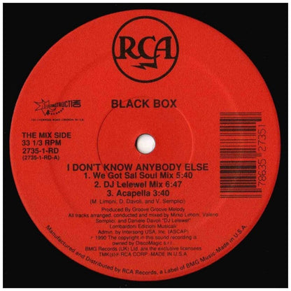BLACK BOX - I DON'T KNOW ANYBODY ELSE | 12" MAXI SINGLE VINILO USADO