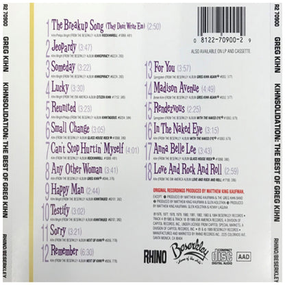 GREG KIHN BAND - KIHNSOLIDATION: THE BEST | CD USADO