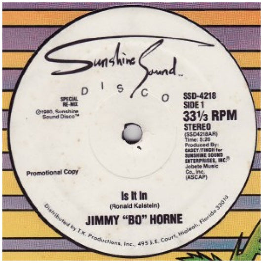 JIMMY "BO" HORNE - IS IT IN | 12" MAXI SINGLE VINILO USADO