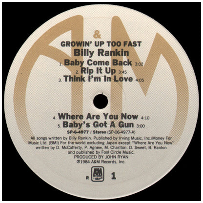 BILLY RANKIN - GROWIN' UP TOO FAST | VINILO USADO