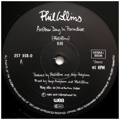 PHIL COLLINS - ANOTHER DAY IN PARADISE | 12" MAXI SINGLE VINILO USADO