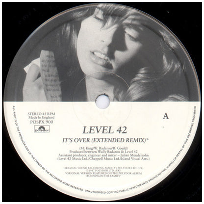 LEVEL 42 - IT'S OVER | 12" MAXI SINGLE VINILO USADO