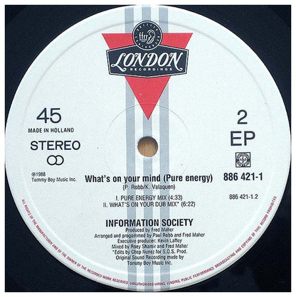 INFORMATION SOCIETY - WHAT'S ON YOUR MIND (PURE ENERGY) | 12" MAXI SINGLE VINILO USADO