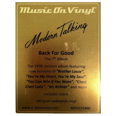 MODERN TALKING - BACK FOR GOOD 1998 | VINILO