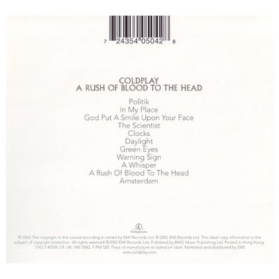 COLDPLAY - A RUSH OF BLOOD TO THE HEAD | CD