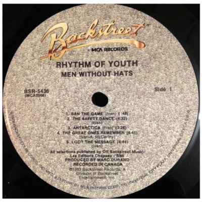 MEN WITHOUT HATS - RHYTHM OF YOUTH | VINILO