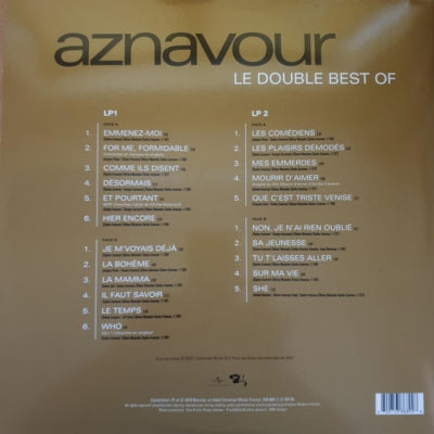 CHARLES AZNAVOUR - LE DOUBLE BEST OF (2LP) | VINILO