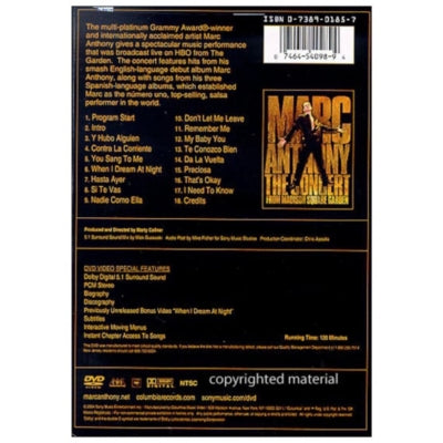 MARC ANTHONY - CONCERT FROM MADISON SQUARE GARDEN | DVD