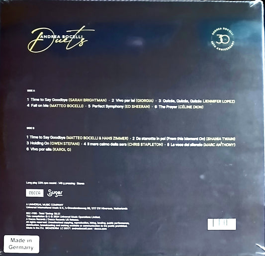 ANDREA BOCELLI - THE DUETS | VINILO