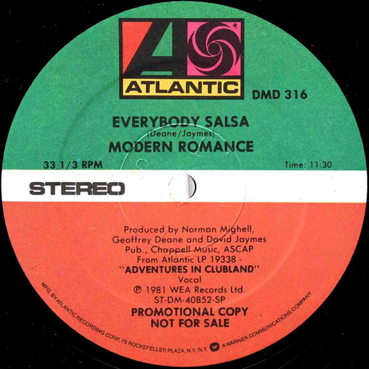 MODERN ROMANCE - EVERYBODY'S SALSA (PROMO COPY) | 12" MAXI SINGLE VINILO USADO