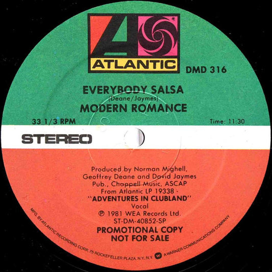 MODERN ROMANCE - EVERYBODY'S SALSA (PROMO COPY) | 12" MAXI SINGLE VINILO USADO