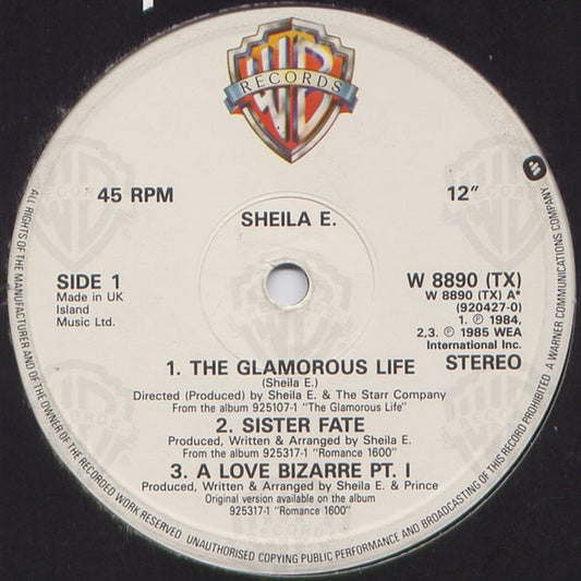 SHEILA E - THE GLAMOROUS LIFE/A LOVE BIZARRE | 12" MAXI SINGLE VINILO USADO