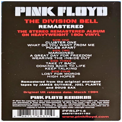 PINK FLOYD - THE DIVISION BELL (2LP) | VINILO
