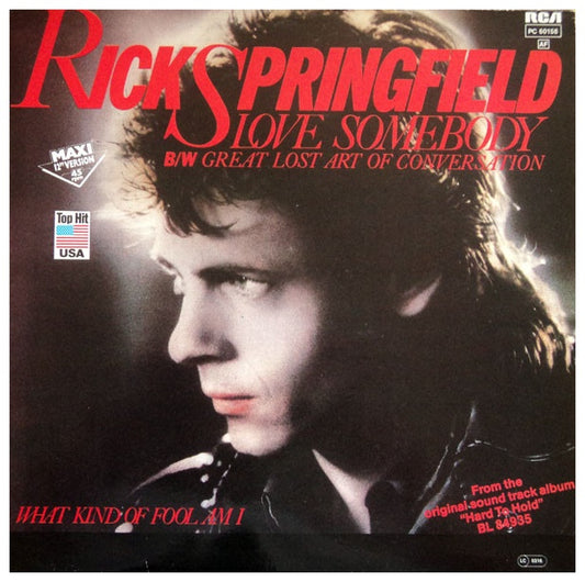 RICK SPRINGFIELD - LOVE SOMEBODY | 12" MAXI SINGLE USADO