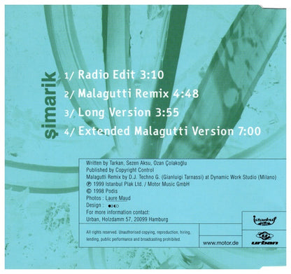 TARKAN - SIMARIK | CD SINGLE USADO