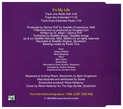 DR. ALBAN - IT'S MY LIFE | CD SINGLE USADO