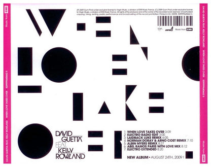 DAVID GETTA ft. KELLY ROWLAND - WHEN LOVE TAKES OVER | CD SINGLE USADO